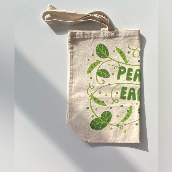 The Neighborhoods Cotton Tote Bag, Large Canvas Tote Bag, Peas On Earth Tote Bag - Picture 6 of 8